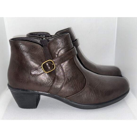 Easy Street Comfort Wave Boots Womens Size 9.5 Brown Side Zip Booties EUC - Picture 2 of 16